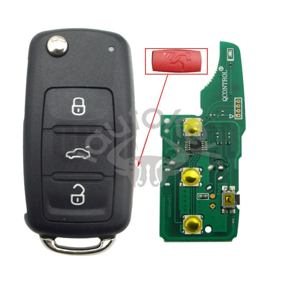 (433Mhz) 3D0959753AK Flip Remote Key For VW Touareg Phaeton